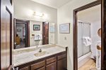 Mammoth Lakesw Condo Rental Wildflower 67 - Bathroom with a Tub Shower